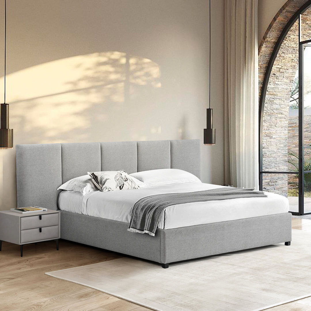 Amado King Bed Frame – Spec Grey with Storage