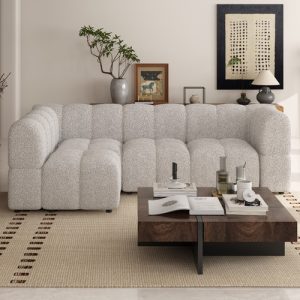 Lola Luxury Defined 4.5 Seater Wide Block Bouclé L-Shaped Sofa