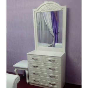 White Vanity Makeup Desk with Drawers,Dressing Table with Storage(Without Mirror & Stool)