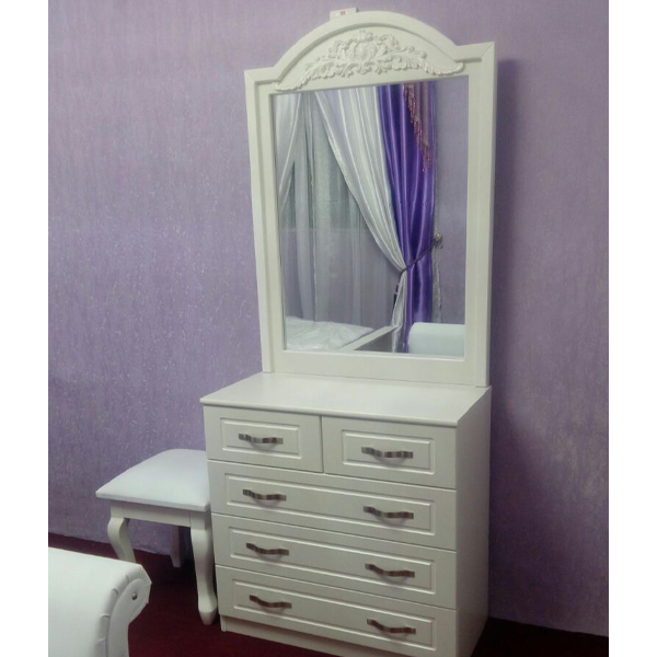 White Vanity Makeup Desk with Drawers,Dressing Table with Storage(Without Mirror & Stool