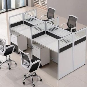 Adjustable Comfortable Office Chair 4 Seater Office Workstation