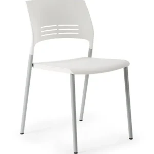 Meeting Chair Stackable Hard Wearing White Polypropylene