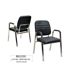 Modern Design Leather Visitor Chair With Steel Metal Frame Waiting Room Chair MH 015V