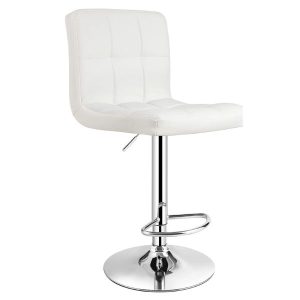 Bar Stool Duhome WY-451 Adjustable Swivel with Backrest Set of 2 Barstools (White)